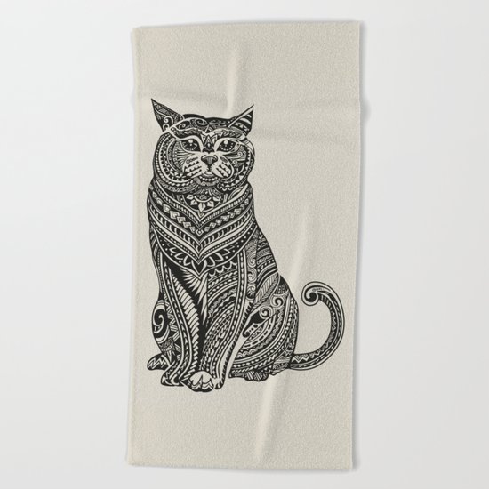 Polynesian British Shorthair cat Beach Towel