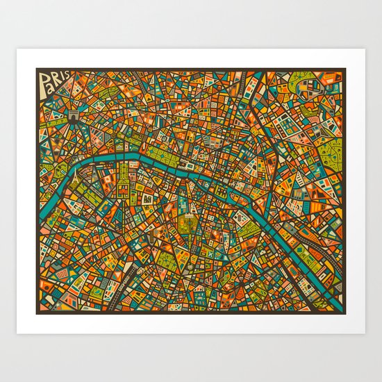 PARIS Map Art Print
