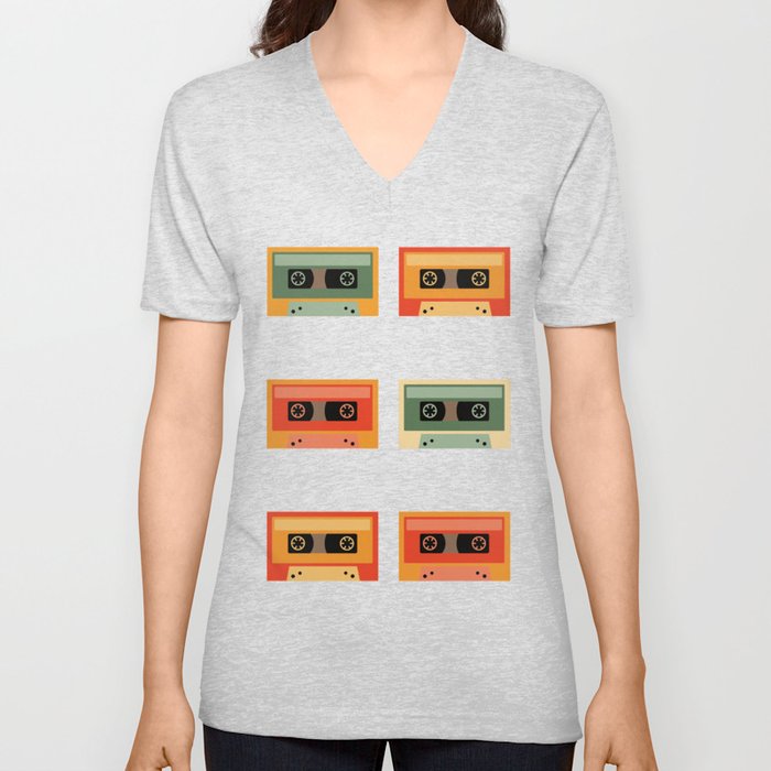 cassette V Neck T Shirt