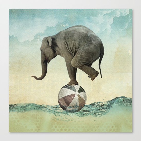 Elephant at Sea Canvas Print