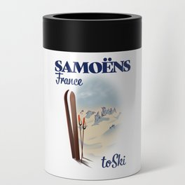 Samoëns France skiing travel poster Can Cooler