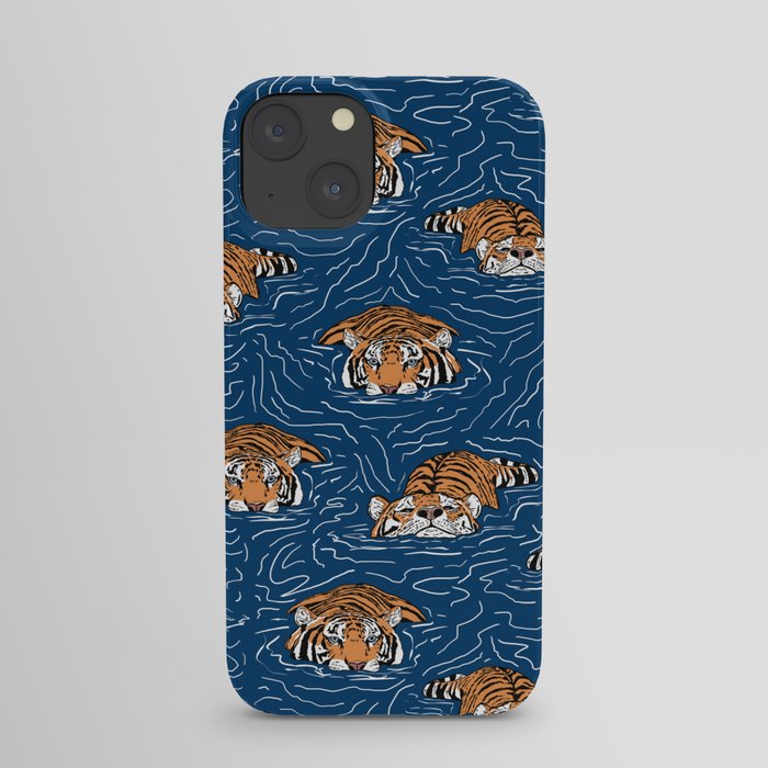 Tigers in the water iPhone Case