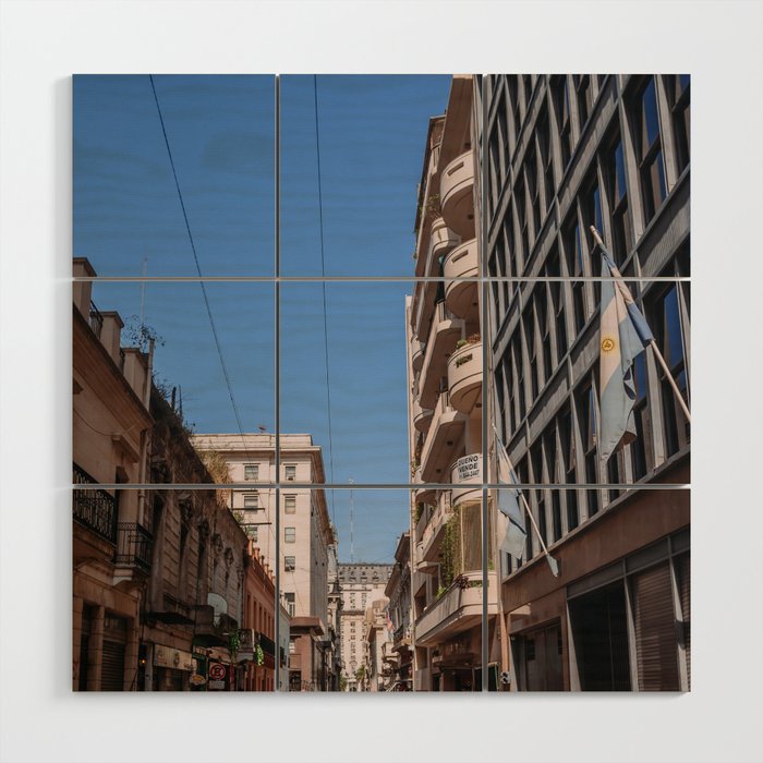 Argentina Photography - Wonderful Street Under The Blue Clear Sky Wood Wall Art