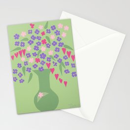 Bleeding Hearts (arts and crafts style) Stationery Cards