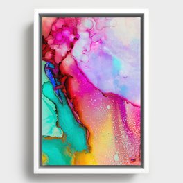 Colorful Watercolor Paint Art Colors Painting Abstract Modern Messy Framed Canvas