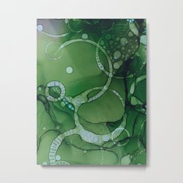 Raindrops Metal Print | Abstract, Green, Storm, Nature, Water, Rain, Painting, Droplets, Ink, Inky 