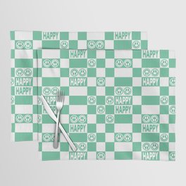 HAPPY Checkerboard (Mint Color) Placemat