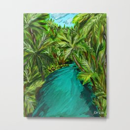 Tropical Palm Tree Painting Metal Print