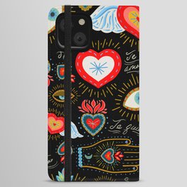 Milagro Love Hearts - Black iPhone Wallet Case