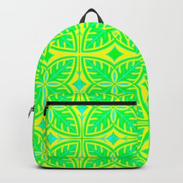 Retro Psychedelic Yellow and Green Tropical Backpack