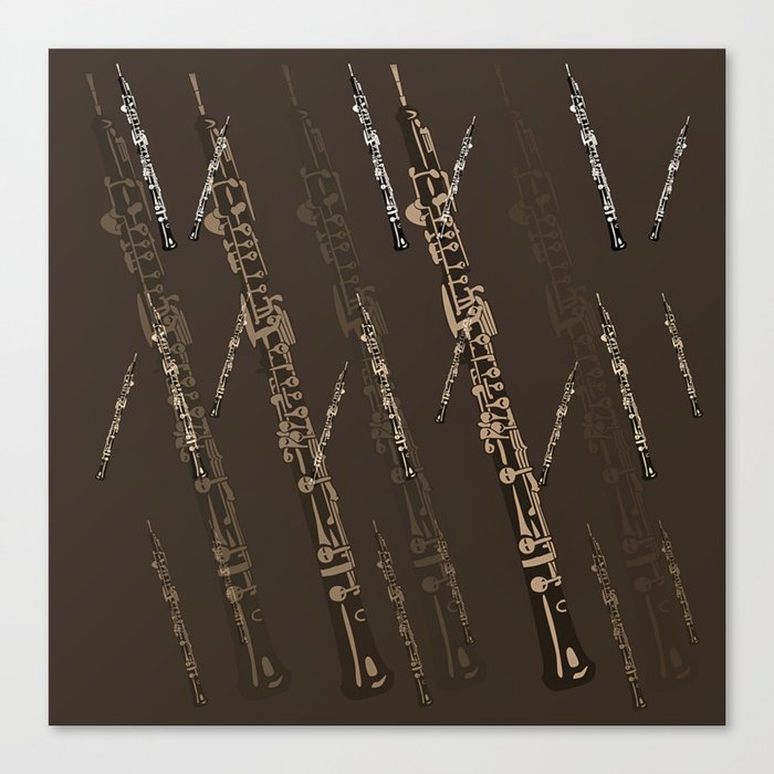 Oboe Pattern in Brown Canvas Print