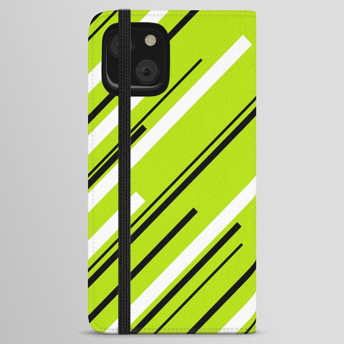 Diagonals - Lime Green iPhone Wallet Case