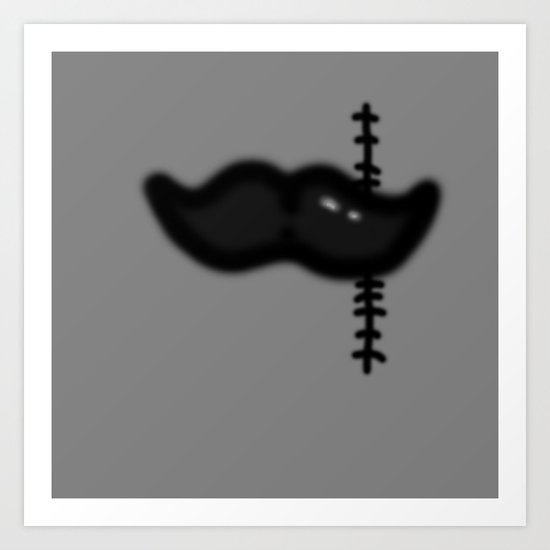 Scarred mustache Art Print
