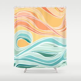 Sea and Sky Abstract Landscape Shower Curtain