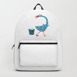 funny hungry goose with neck pain Backpack