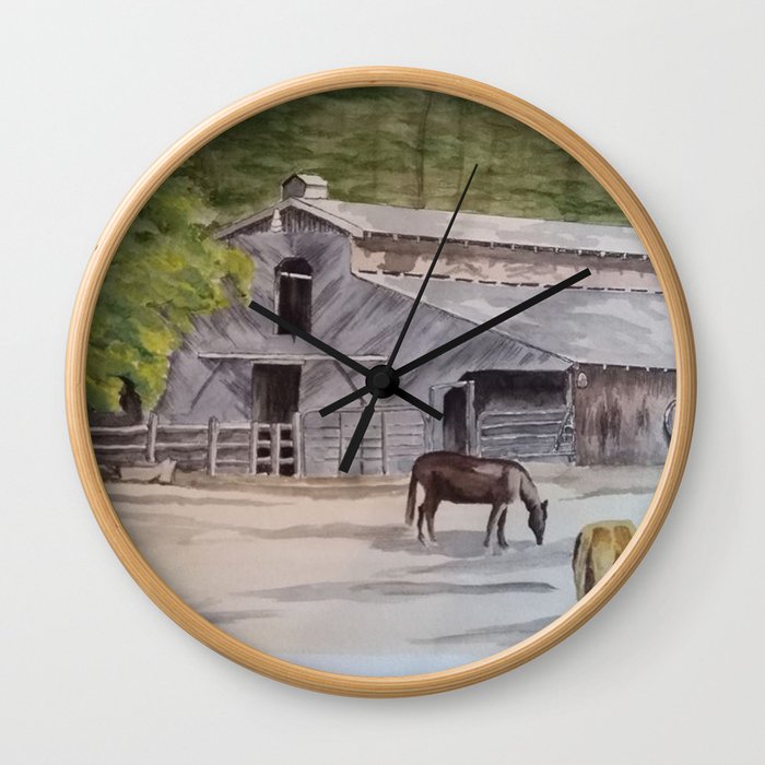 Old Horse Barn Wall Clock