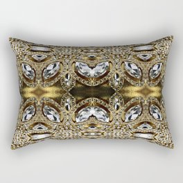 trendy girly fashion silver diamond rhinestone champagne gold  Rectangular Pillow