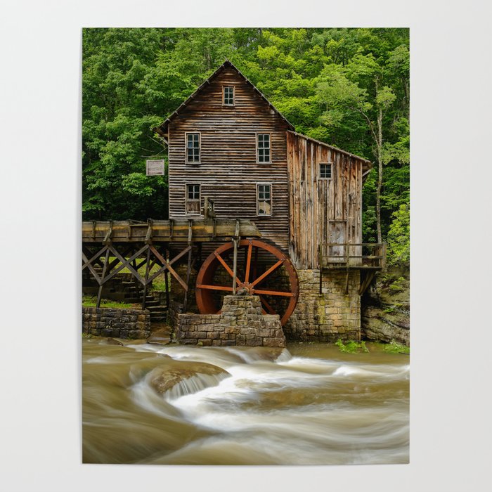GLADE CREEK GRIST MILL SUMMER WEST VIRGINIA Poster by LandscapePhotoArt