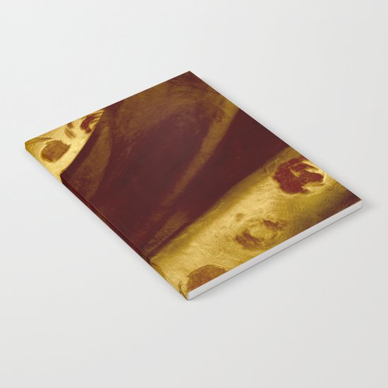 golden drape with marsala flowers Notebook