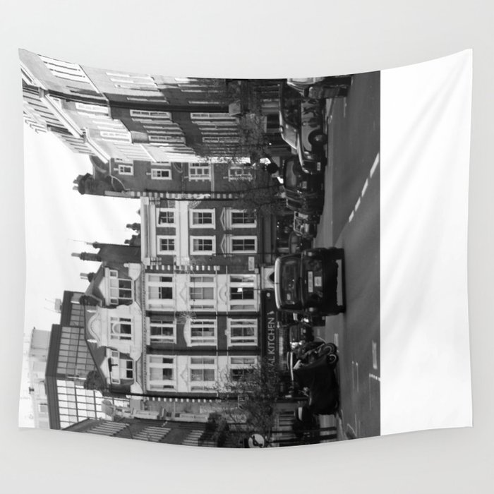 LONDON - black and white street Wall Tapestry