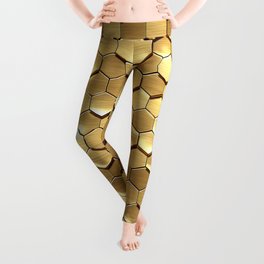 Golden honeycomb pattern Leggings