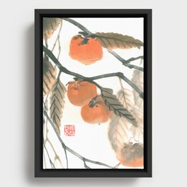 Kaki branches Framed Canvas