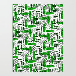 Gamer Lingo-White and Green Poster