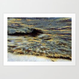 Golden beach extrude pixel art Art Print