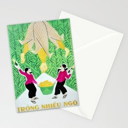 Vietnamese Poster - Growing lots of Corn -Trồng nhiều ngô Stationery Card