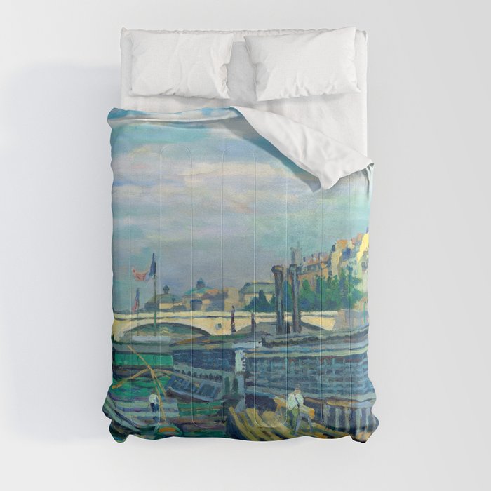 The Bridge of Louis Philippe, 1875 by Jean-Baptiste-Armand Guillaumin Comforter
