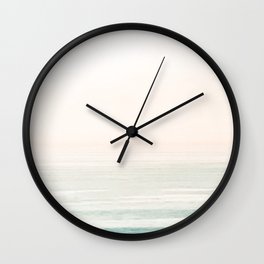 Washed Out Ocean Waves // California Beach Surf Horizon Summer Sunrise Abstract Photograph Vibes Wall Clock