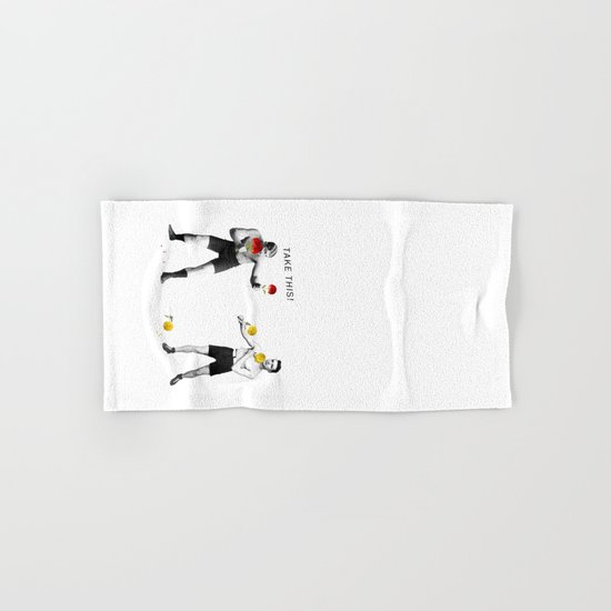Floral fight - humor Hand & Bath Towel