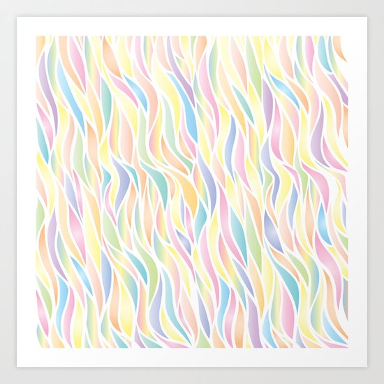Pastel waves Art Print