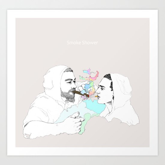 Smoke shower Art Print