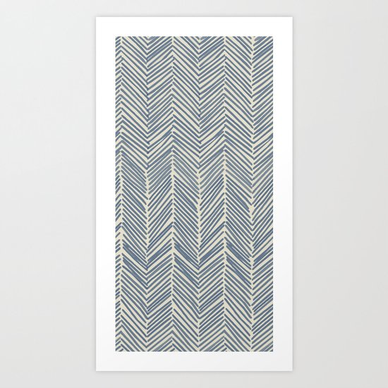 Freeform Arrows in navy Art Print