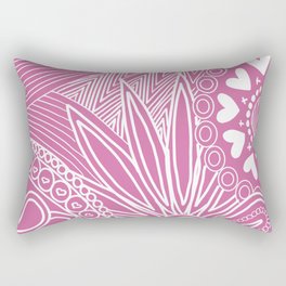 Pink Doodle Art Rectangular Pillow