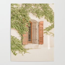 French Window Shutters Photo | Botanical Summer Art Print from Lyon | France Travel Photography Poster