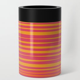 Natural Stripes Modern Minimalist Colour Block Pattern Magenta Orange Mustard Ochre Can Cooler