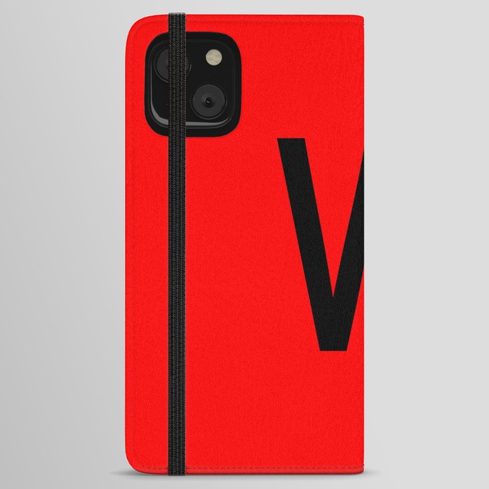 LETTER W (BLACK-RED) iPhone Wallet Case