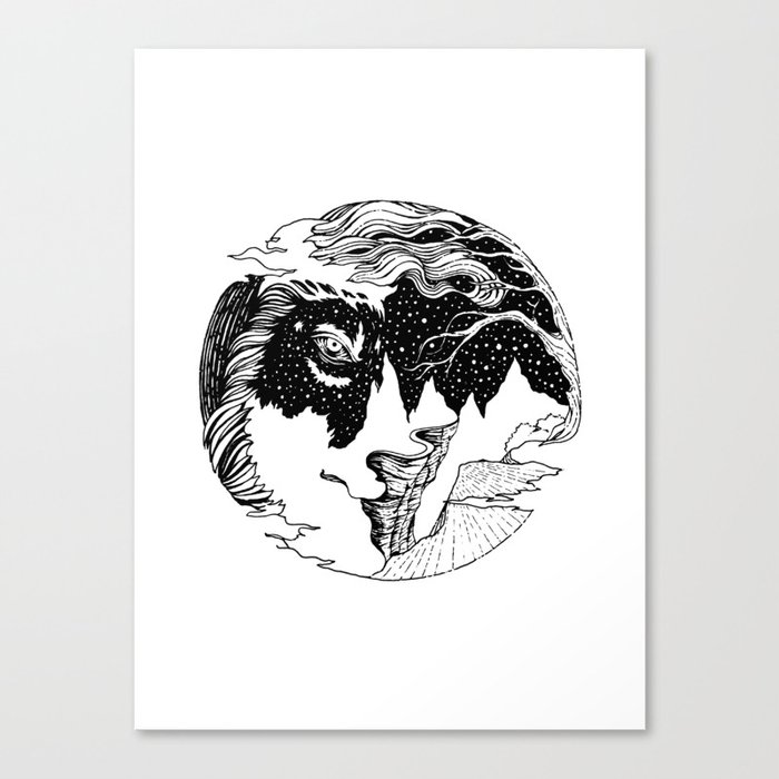 Moon Wolf Canvas Print