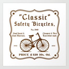 Classic Safety Bicycles Art Print
