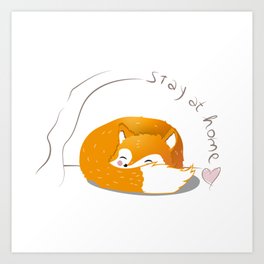 stay at home fox Art Print