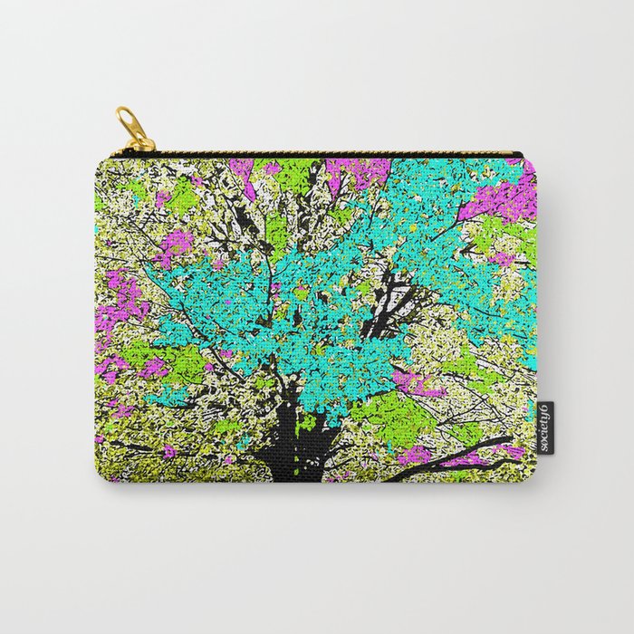 TREES PINK AND GREEN ABSTRACT Carry-All Pouch