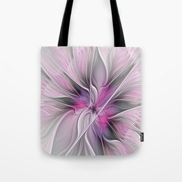 A Blooming Dream, Abstract Fractal Art Tote Bag