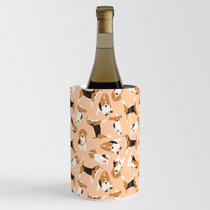 beagle scatter peach Wine Chiller by Sharon Turner Society6