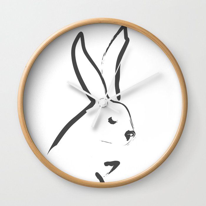 Zen Snow Bunny Wall Clock