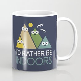 Interior Motives Coffee Mug | Cute, Illustration, Hiking, Indoors, Outdoors, Funny, Homebody, Camping, Graphicdesign, Mountain 