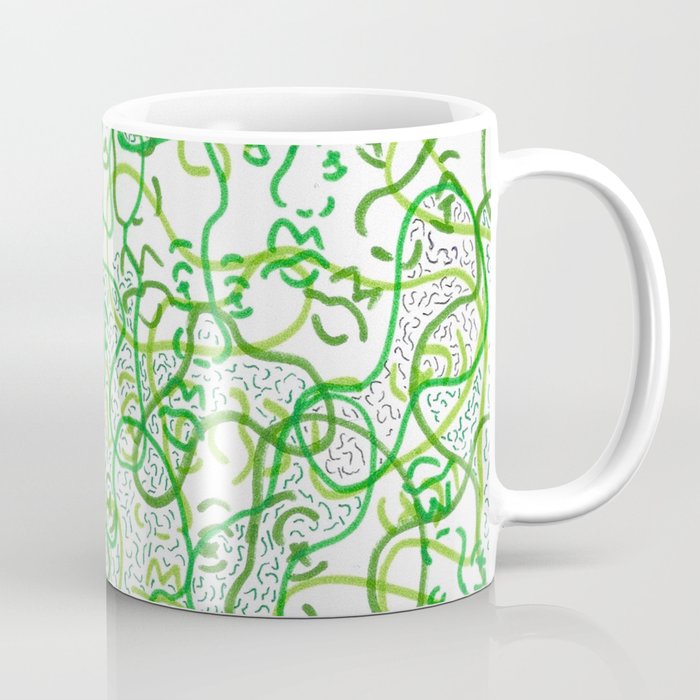 Green on green faces Coffee Mug