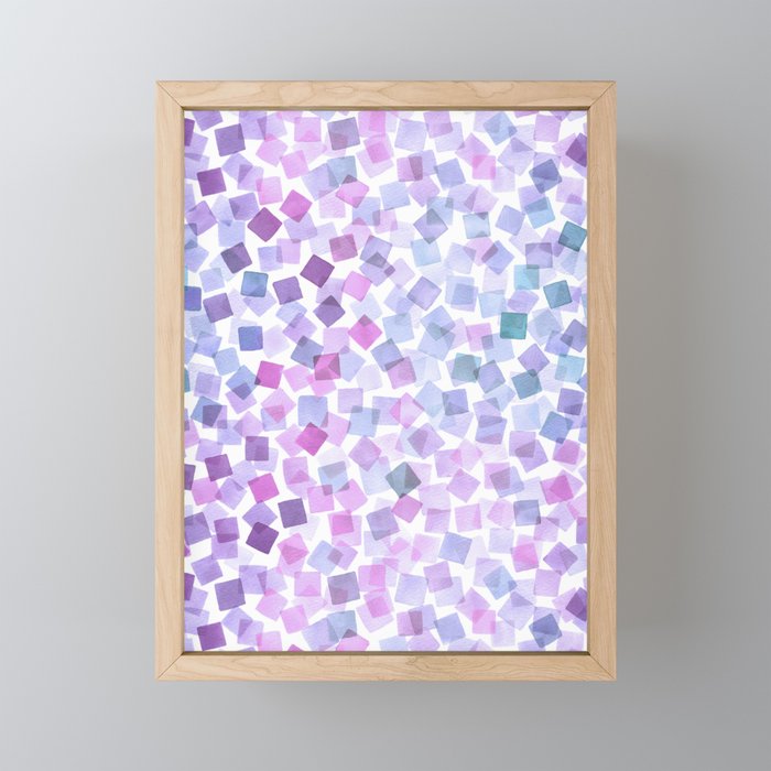 Very Peri Plaids Square Confetti Framed Mini Art Print