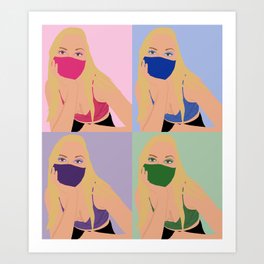 Four Masked Blondes Art Print